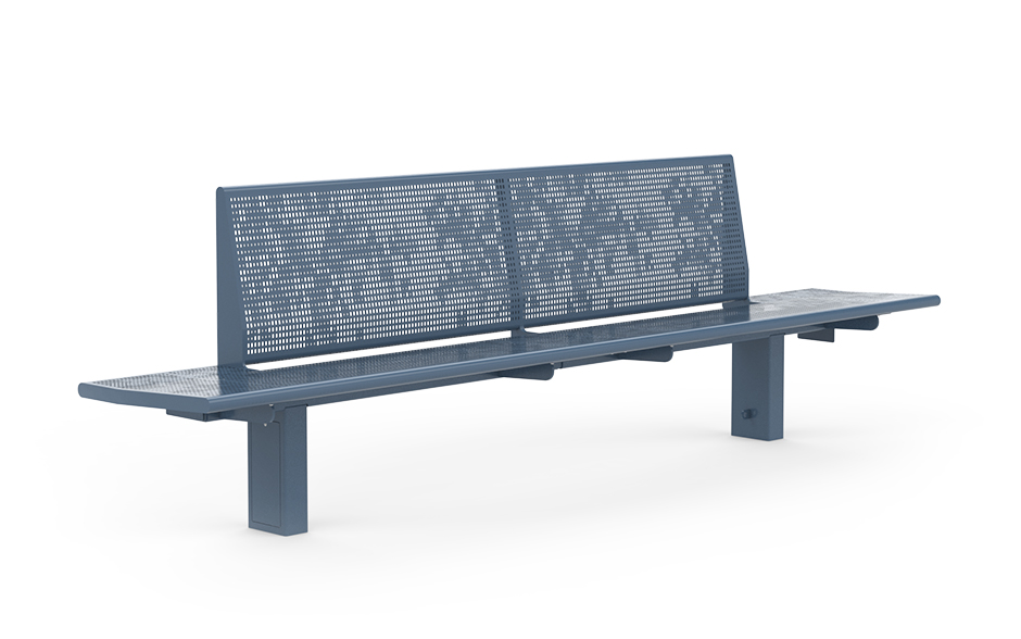 Calidum Light bank enkelzijdig met rugleuning RVS